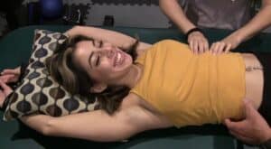 New girl Jamie Strapped to the bench! “This is kinda hot! lol”