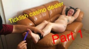 Ticklish casino dealer! Part 1